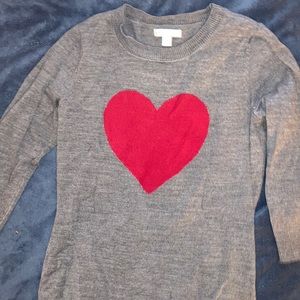 New York & Company gray heart sweater. Size xs